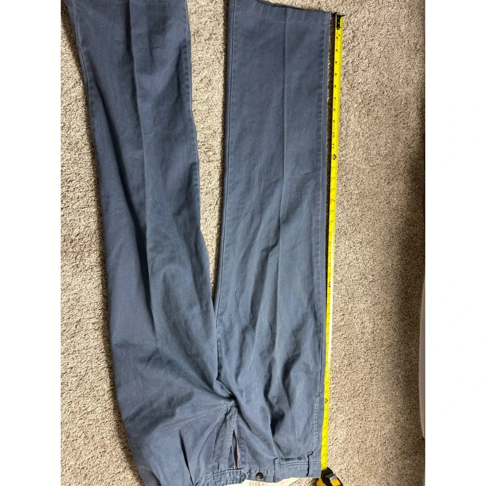 Lewis Creek American Countrywear Mens Blue Pleated Chino Pants 34 Cotton Twill